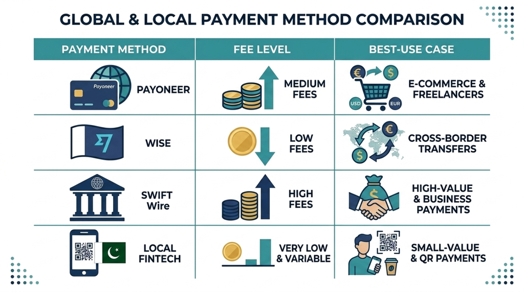 Global and local payments comparison Pakistan