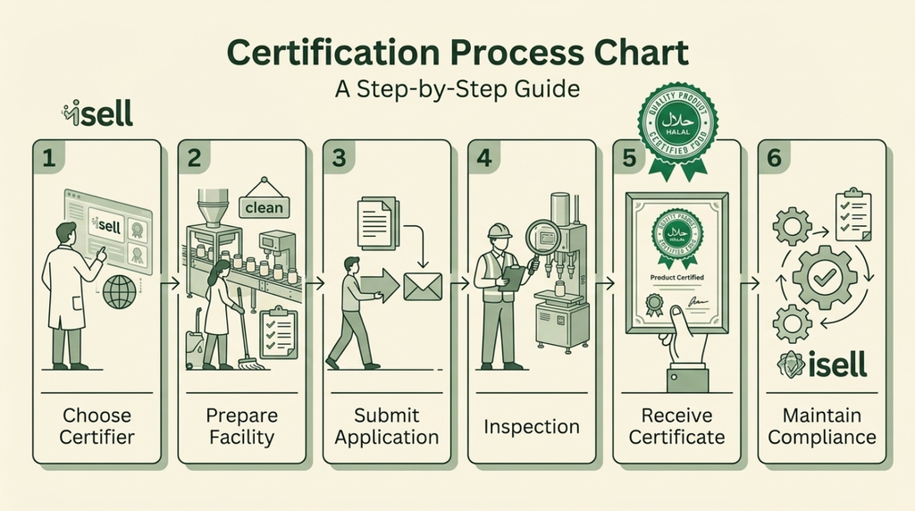 Step by step halal certification chart 