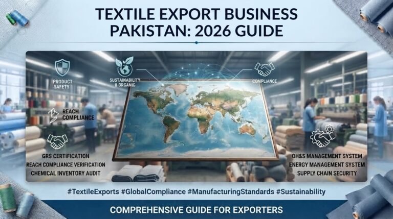 Textile export business Pakistan illustration