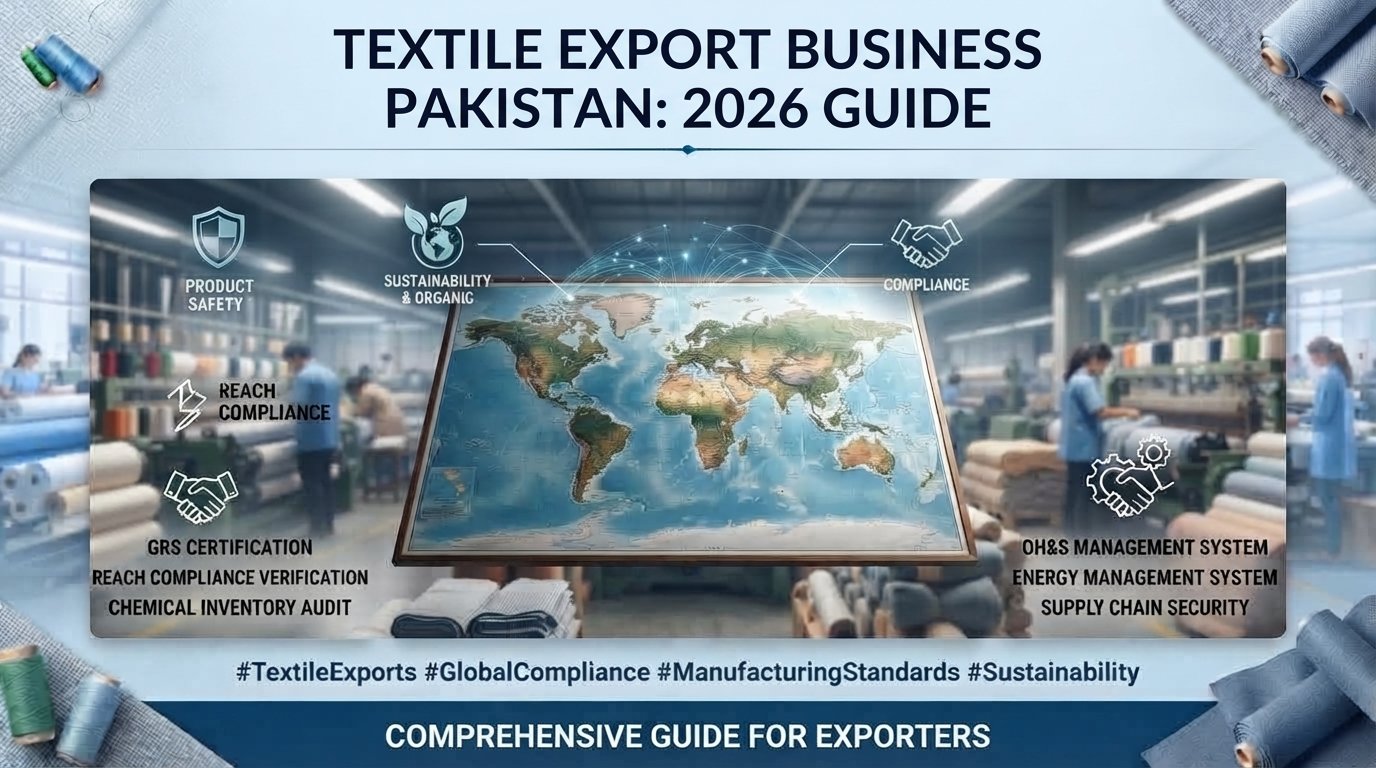 Textile export business Pakistan illustration